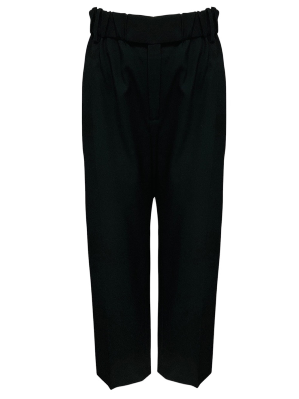 BOTTEGA VENETA BLACK WOOL RELAXED FIT PANTS - Picture 1 of 6